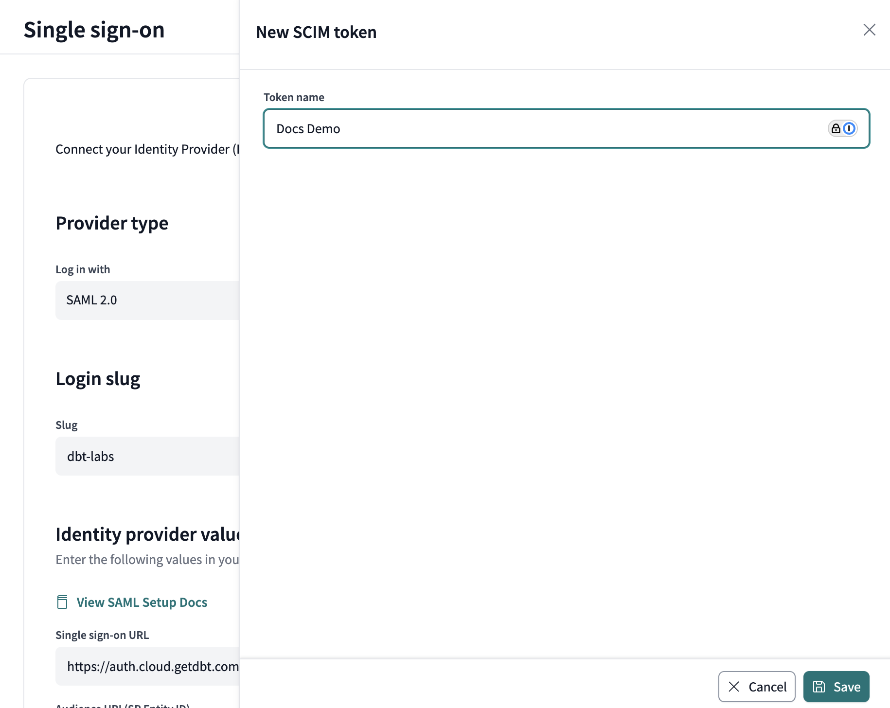 Give your token and identifier.