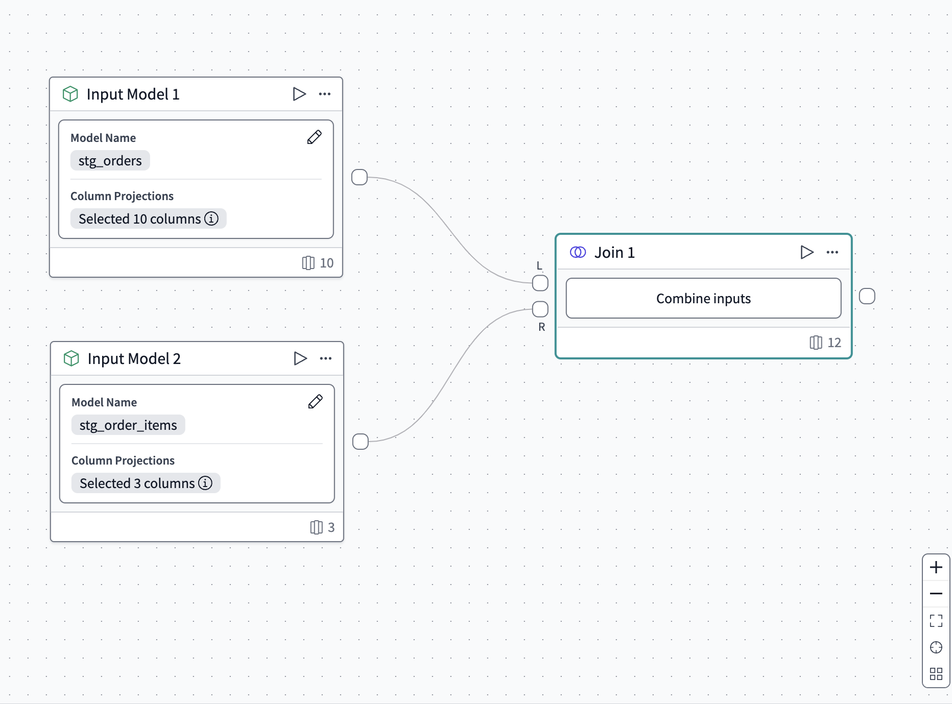 Click and drag your cursor to connect operators.